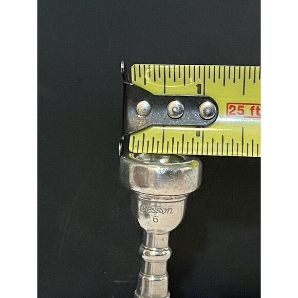 Vintage BESSON 6 MADE IN ENGLAND Trumpet Mouthpiece Silver Plated - Picture 8 of 8